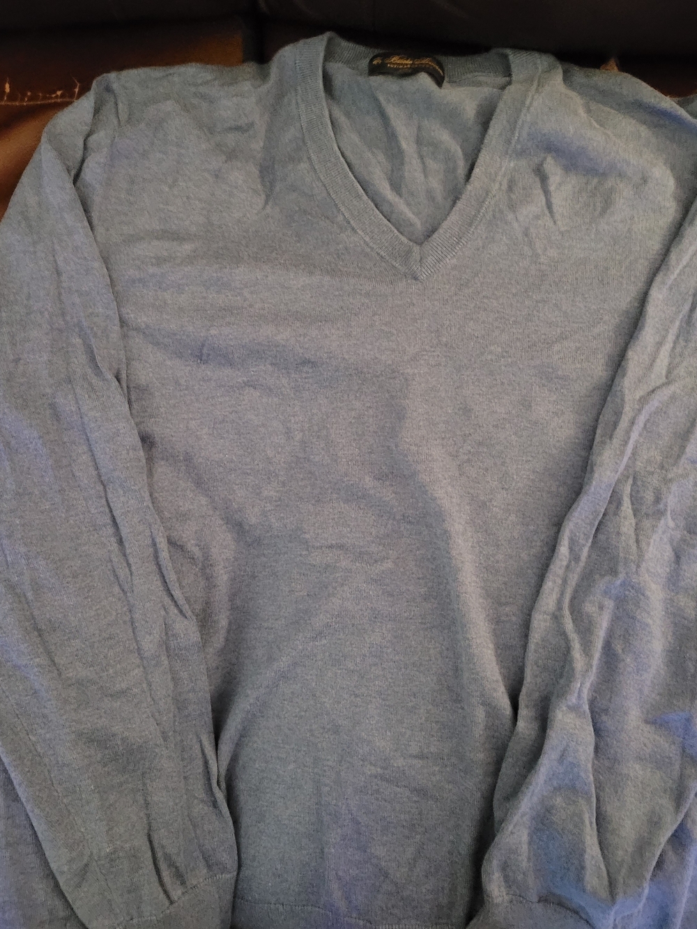 Brooks Brothers Men's V-Neck Sweater in Light Blue Heather